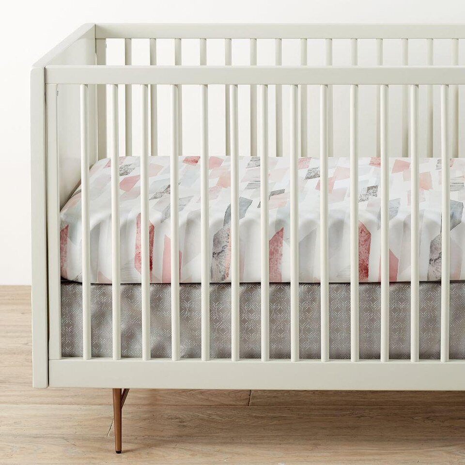Organic Crystal Geo Crib Fitted Sheet west elm United Kingdom